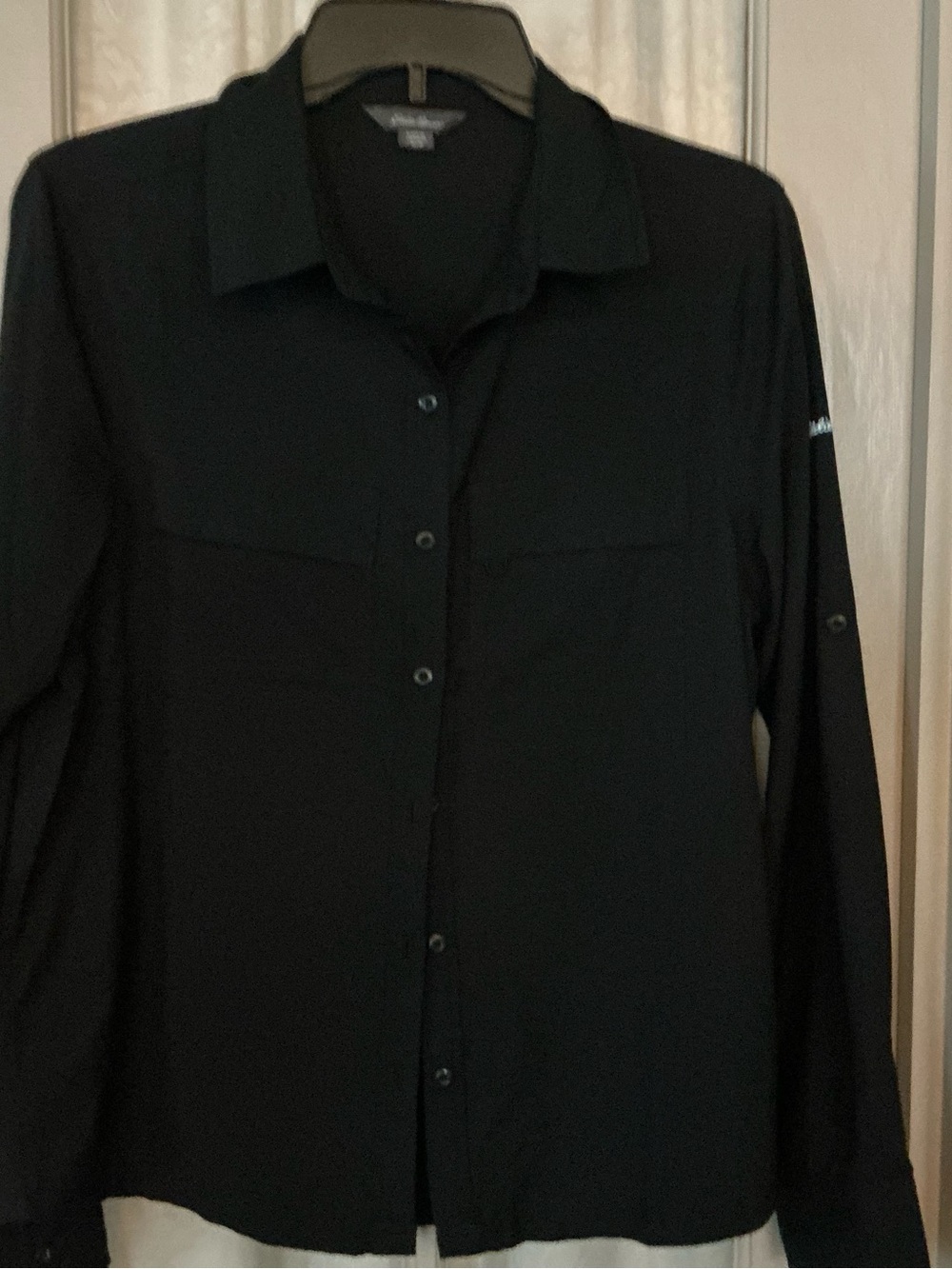 Eddie Bauer Black Lightweight Button-Up Shirt Jacket